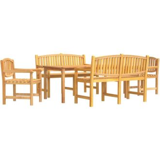 vidaXL Juego De Comedor Para Jard&iacute;n 5 Piezas Madera Maciza De Teca Vidaxl