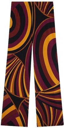 Pucci Iride Print Satin Jersey Broek - Dames - Wijde Broeken - Veelkleurig - M - Satijn - Broeken