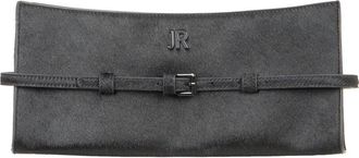 John Richmond Pochette in Cavallino met Decoratieve Riem - Dames - Clutches - Zwart - ONE Size - Leer - Tassen