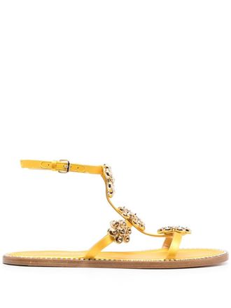 Giambattista Valli Jaipur embellished flat sandals - Yellow