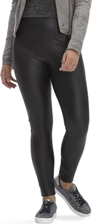 Hue Croco Leatherette High Rise Leggings In Black