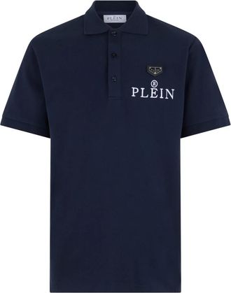 Philipp Plein Tops, Heren, Blauw, M, Polo T-Shirt Plein R
