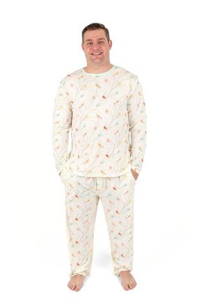 Leveret Mens Viscose Matching Family Holiday Pajamas, Reindeer & Polar Bear Prints in Birds at Nordstrom, Size Xx-Large