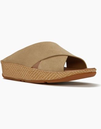 FitFlop Womens Fitflop Lulu Lux Graphic-Weave Suede Womens Cappuccino Sandals - Black - Size: 8