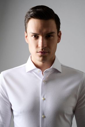 DeSoto Langarmhemd DESOTO Jerseyhemd Essential Hai langarm, Herren, Gr. 38, N-Gr, weiss (solid wei&szlig;), Jersey, Obermaterial: 100% Baumwolle, k&ouml;rpernah, 1-Knop