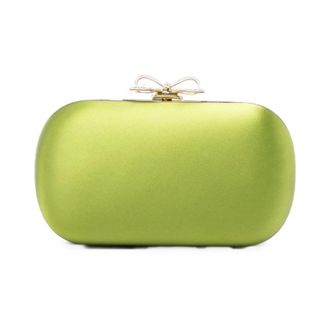 Self Portrait Satin Clutch Tas - Dames - Tassen - Groen - Maat: ONE Size Satijn