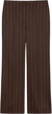 Marina Rinaldi Broeken, Dames, Bruin, XL, Linnen, Linnen broek met relaxed fit en zakken