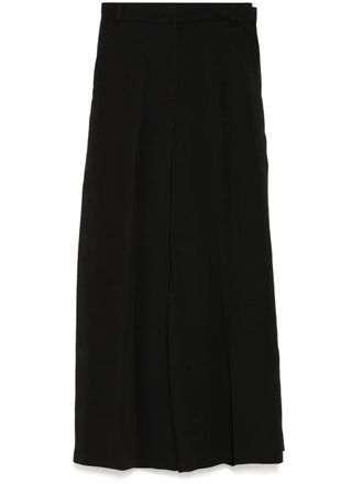 pushBUTTON side folded wide pants - Black