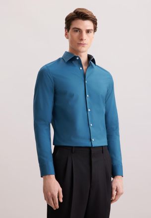 Seidensticker Businesshemd SEIDENSTICKER Schwarze Rose, Herren, Gr. XS (36), normale &Auml;rmell&auml;ngen, sage gr&uuml;n, 100% Baumwolle, unifarben, slim fit, 2-Knopf-Manschette