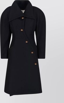Vivienne Westwood virgin wool cashmere asymmetric long-sleeve high-collar coat