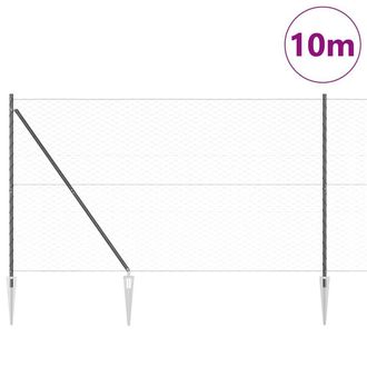 Berkfield Home Hexagon Fence Grey 1.5x10 m Steel
