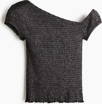 H&M Gesmoktes One-Shoulder-Top - Schwarz