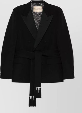 Valentino wool jacket double breasted belted waist