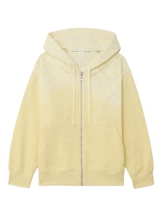 Marine Serre zip-up hoodie - women - Cotton - S - Yellow