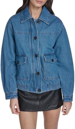 Levi's Laydown Denim Utility Jacket in Medium Wash Denim at Nordstrom, Size X-Large