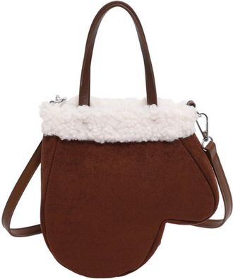 Generic Handbag Womens Autumn and Winter Personalized Plush One-Shoulder Crossbody Bag(dark brown)