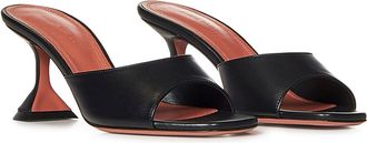 Amina Muaddi Womens Slipper Heels Lupita 70 Black Suede Sandal