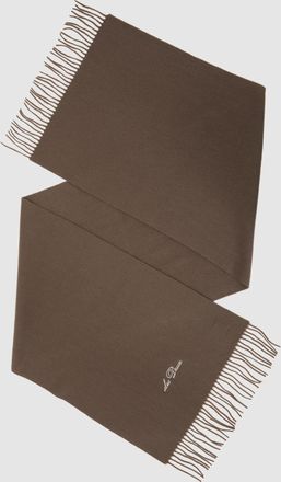 Les Deux Les Mountain Grey Melange Wool Logo Embroidered Scarf