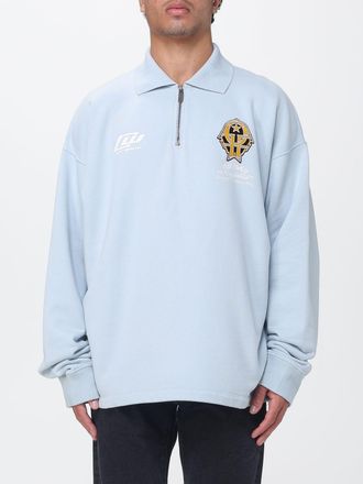 Off-white Felpa con zip interrotta in cotone con logo