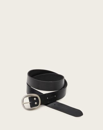 AllSaints Anders Leather Embossed Belt