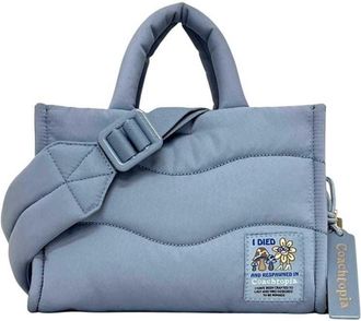 Coach Light Blue Nylon Handbag Shoulder Bag Tote Bag (Pre-Owned)