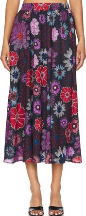 Peixoto Paula Skirt In Black Botanical