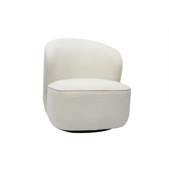 Miliboo Miliboo - Sill&oacute;n Moderno Giratorio De Borreguillo Blanco Amber