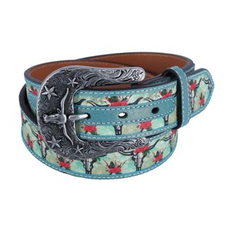 M&F Western Products Ariat M&F Western A1531433-XL 1.5 in. Ladies Skull Floral Cross Match Tarque Belts - Extra Large