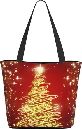 AOOEDM Merry Christmas Starlight Christmas Tree Ladies Shopping Bag 13x11x7in.The Perfect ValentineS Day Gift.It Is The Best ValentineS Day Gift For Mom, Dau