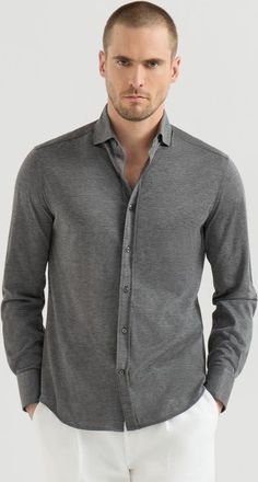 Brunello Cucinelli Lightweight jersey shirt in Dark Grey at Nordstrom, Size Xxx-Large Eu