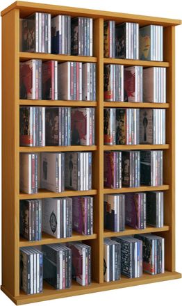 ebuy24 Ebuy24 - Soporte De Dvd De Cd De Madera Vcm Estante De Cd Con Espacio Para 300 Cd O 130 Dvd O 72 V&iacute;deos Dimensiones: Al. 92 X An. 60 X T. 18 Cm. Estan
