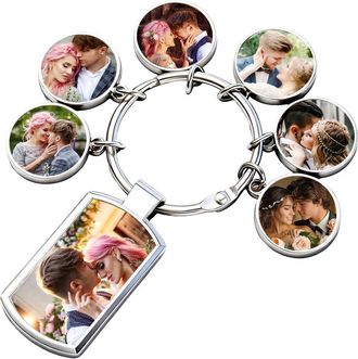 Generic personalised keyring Keychain Custom photo keyring Multi Photo, Customized Gift keyrings for women men grandad dad auntie mum sister best friend daugh