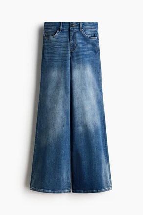 H&M Wide High Jeans in Washed Denim Blue at Nordstrom, Size 20