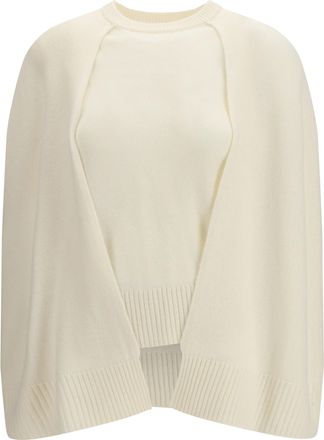 Toteme Womens Cashmere Poncho Sweater Ecru (capra Hircus)