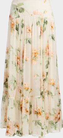 Zimmermann Carousel Burnout Floral Maxi Skirt