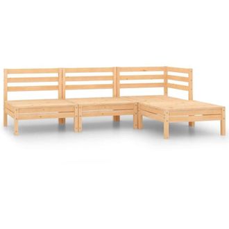 vidaXL 4 Piece Garden Lounge Set Solid Pinewood vidaXL