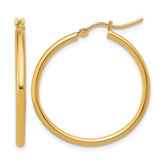 Diamond2Deal 14K Yellow Gold 2x30mm Round Hoop Earrings