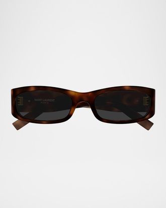 Saint Laurent YSL 55mm Rectangular Acetate Sunglasses