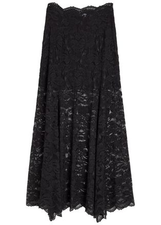 Paco Rabanne Stretch-lace Maxi Skirt - Black - 40 (UK12 / M)