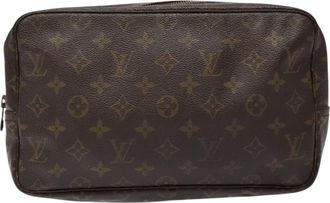 Louis Vuitton Trousse Toilette 28 Brown Canvas Clutch Bag (Pre-Owned)