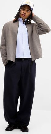 Woodbird Mens Twill wide-leg pleated pant Loose fit