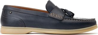 Base London Bonito Mens Leather Loafer Shoes - Navy - Size UK 10