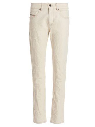 Diesel White Slim Mid Rise Jeans