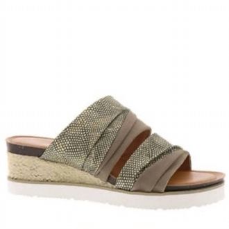Corkys Footwear Womens Believe Slip On Low Wedge Espadrille Sandals In Taupe