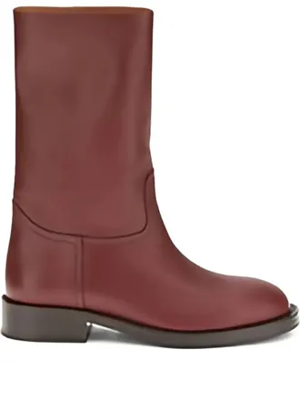 Loro Piana Stivali in pelle a met&agrave; polpaccio - Rosso