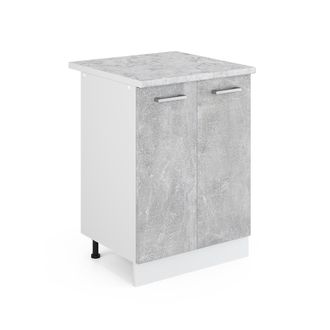Vicco Mueble Bajo Universal R-line, Hormig&oacute;n, 60 Cm Con Puertas, Con Encimera