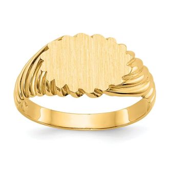 Diamond2Deal 14k Yellow Gold Open Back Signet Ring