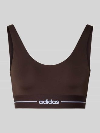 adidas BH mit elastischem Logo-Bund in Dunkelbraun, Gr&ouml;&szlig;e XL