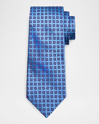 Charvet Men & apos;s Geometric Square Silk Tie