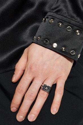 Versace Signet Ring With Medusa Head, Mens, Silver